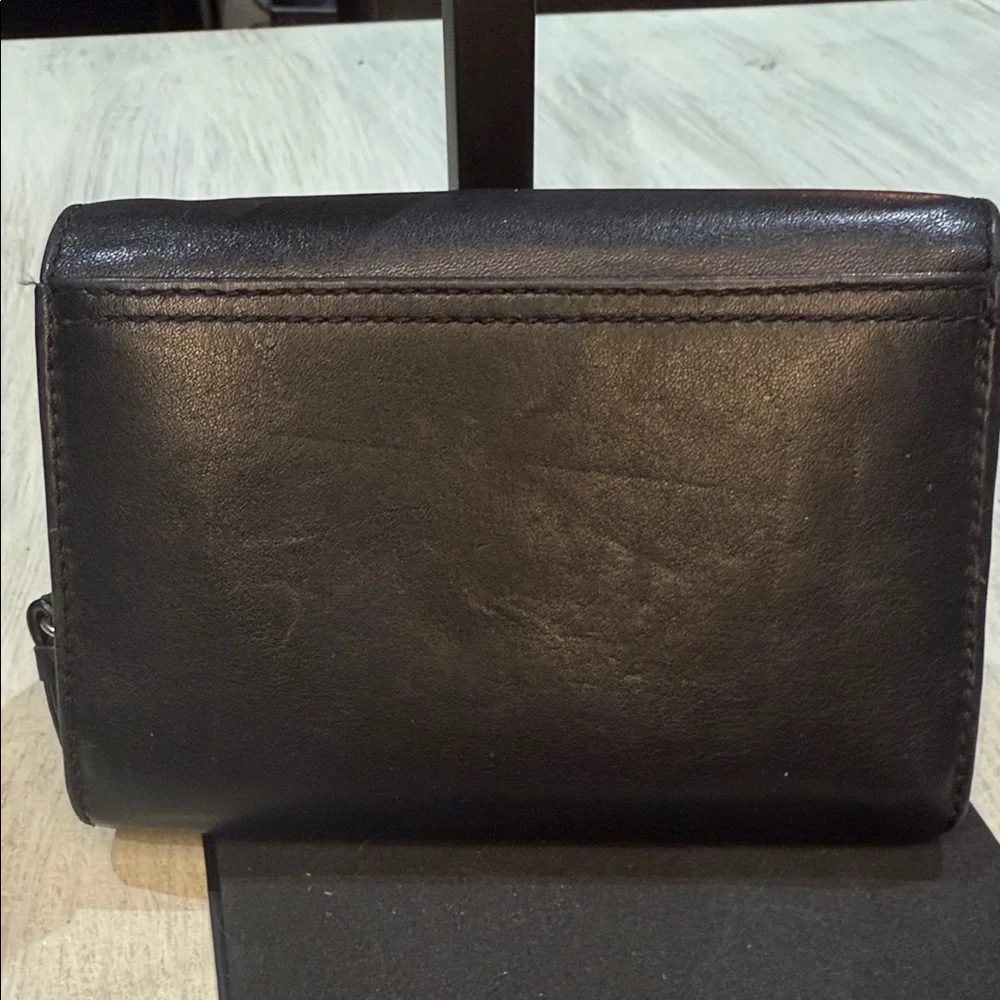Vintage Coach Soho Black Leather Clutch